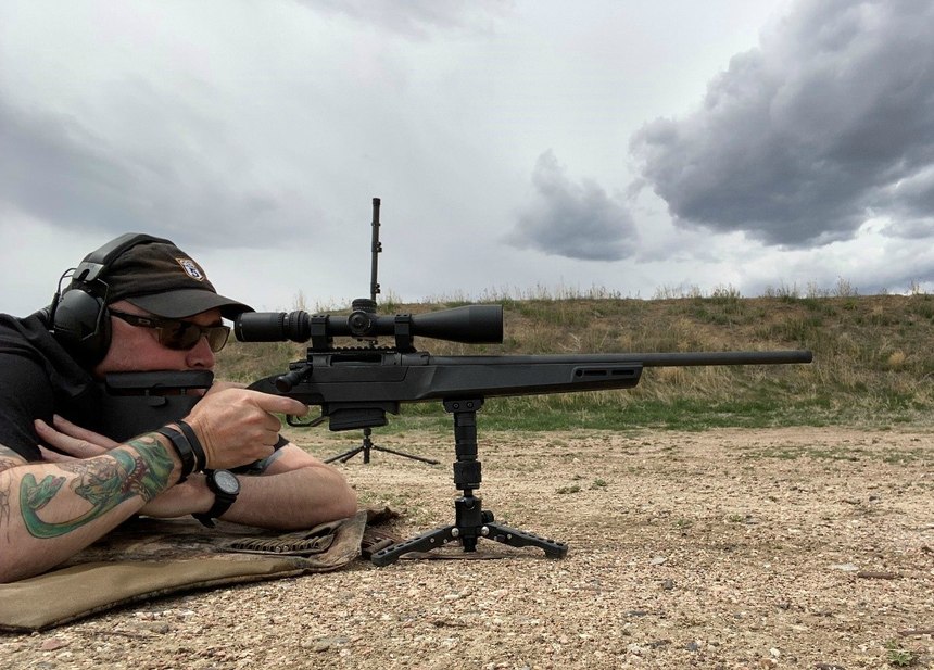 Using the QD again, I was able to separate from the monopod and use the smaller tripod for prone shooting.