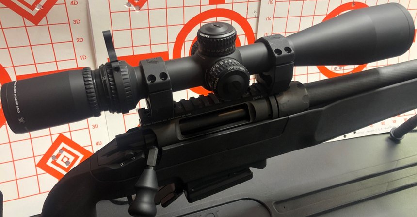 The Vortex Razor is an incredible optic, shown here with a throw lever to easily adjust magnification.