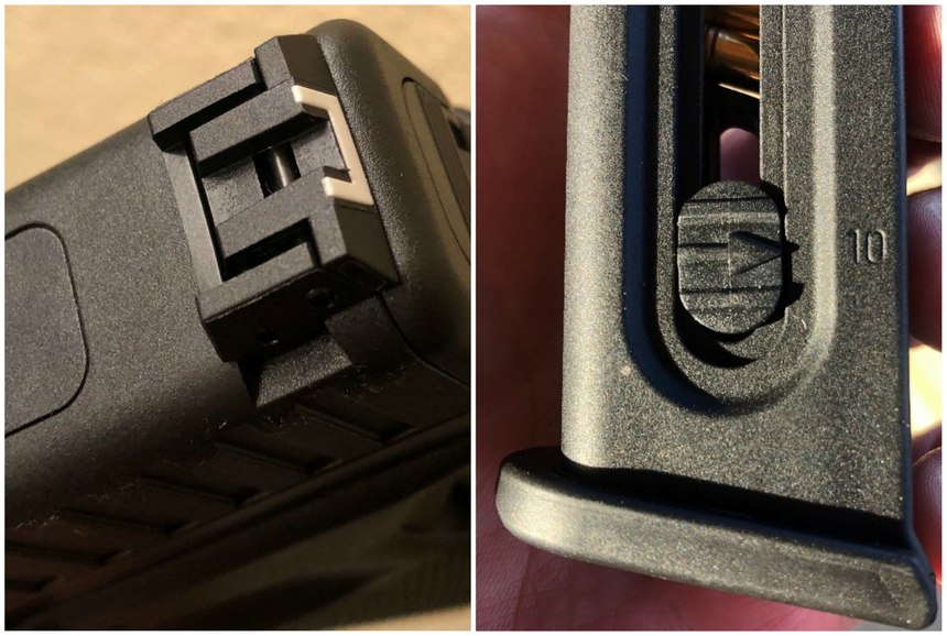 Cool features like an adjustable rear sight and round count/spring depressor are much appreciated.