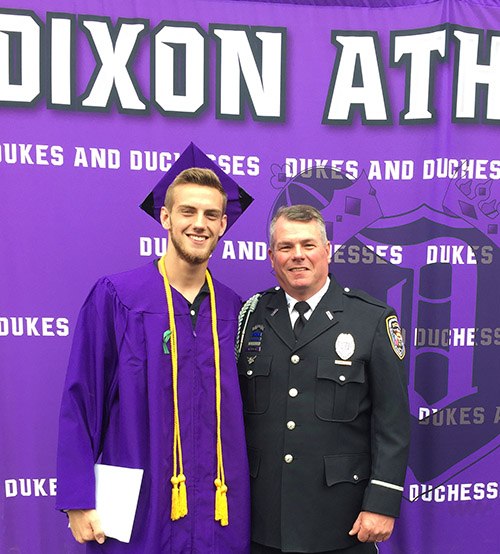 Mark Dallas celebrates his son’s graduation just days after the incident. (courtesy image)
