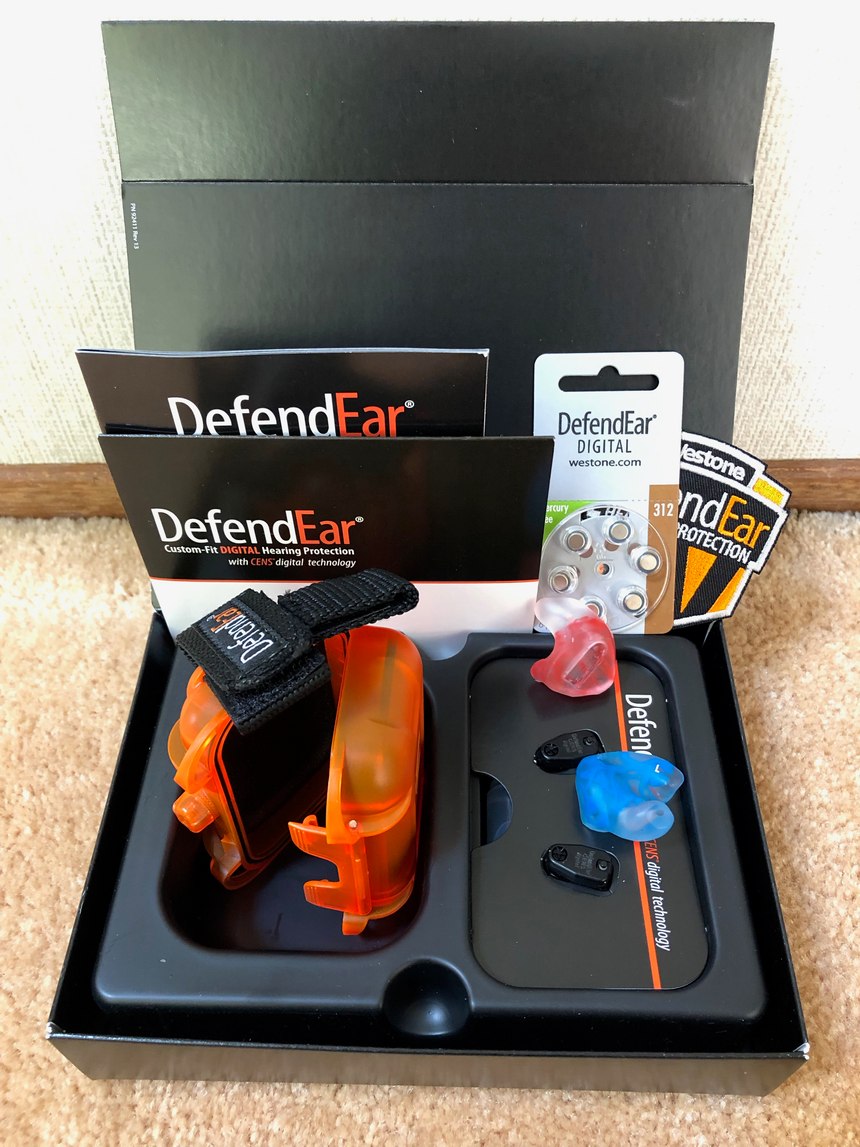 All pairs of DefendEar Digitals come packaged with Oto-Clens cleaner, Oto-Ease lubricant, a waterproof case with belt loop holder and a magnetic battery changing tool.