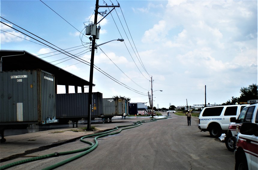 Long hose lays and water supply issues are the order of the day when warehouse fires become major events.
