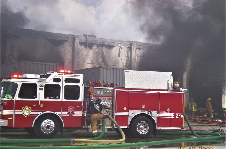 Large overhead doors will offer the best ventilation effects during initial stages of operations and should be the primary focus prior to any interior attack efforts.