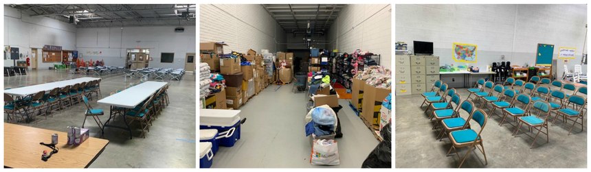 The Deming Fire Department operations area for the refugees included a sleeping area, kids play area, an intake area (this is where travel arrangements were made), a clinic and supply storage. Save the Children also had a play and crafts area. (Photos/Deming Fire Department)
