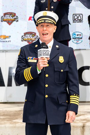 Battalion Chief Christopher Snyder of the Milwaukee Fire Department sang the National Anthem.