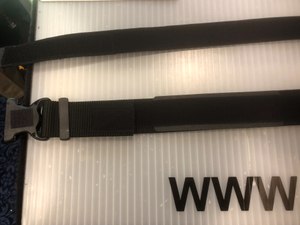 The Dragon Skin inner belt (top) and outer belt (bottom) combine to form an ergonomic system for the officer. (Photo/Mike Wood)