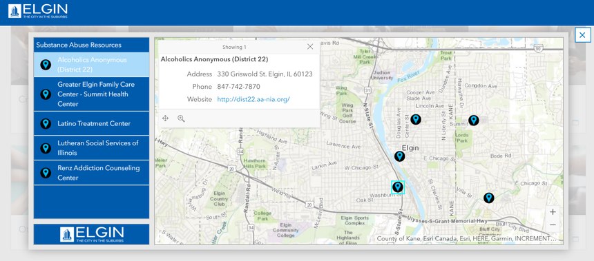 Citizens can easily find substance abuse resources and other essential services in the community via the city's Coronavirus Mapping Resource Center.