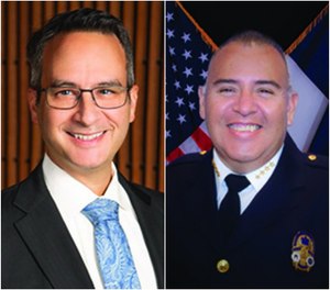 Left to right: Mark E. Escott, MD, MPH, FACEP, FAEMS, NRP, is the EMS system medical director for the City of Austin and Travis County, Texas. Ernesto Rodriguez, MA, EMT-P, is the chief of Austin-Travis County EMS.