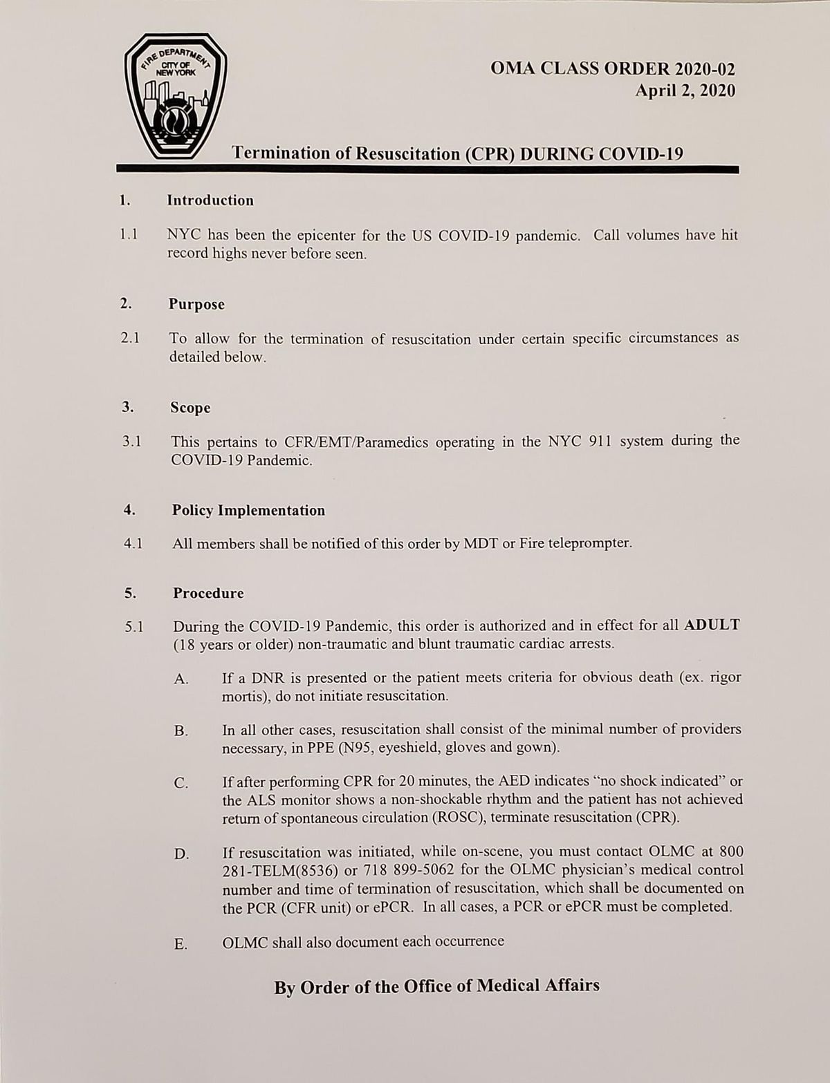 fdny official department orders fdny official department orders