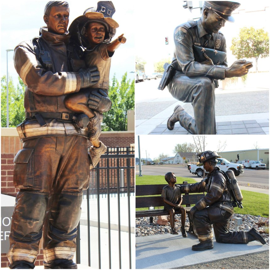 Weishel has created numerous sculptures to honor fire, police and military services.