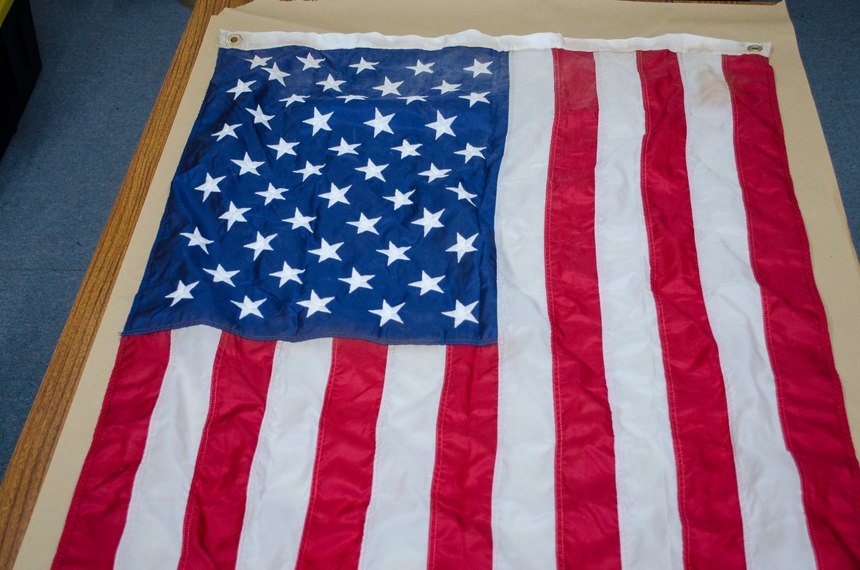 The Ground Zero flag in custody of the Everett Police Department.