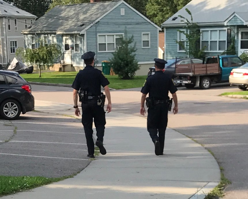 "Walk-and-talks" have the added benefit of dropping small foot beats into neighborhoods that would not support full-time beats. (Photo/Norwood Police Department)
