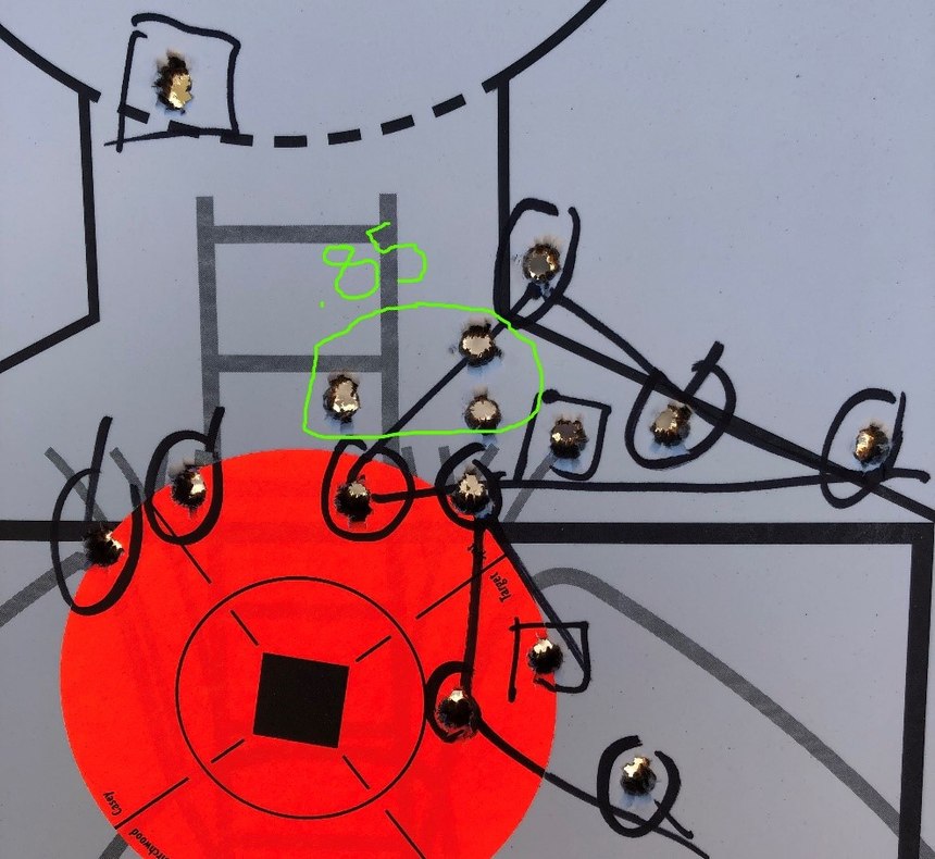 The three unmarked holes gave me a glimpse of the accuracy this rifle is capable of.