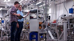 Graham Peaslee, right, a researcher and physics professor at the University of Notre Dame, recently led a study that found PFAS in fabric samples from firefighter turnout gear.