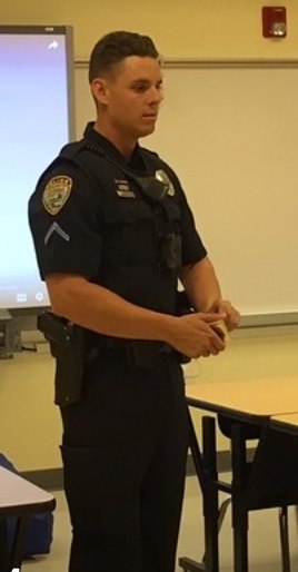 Officer John DiGiovanni in the classroom. (Photo/Cape Coral Police Department) 