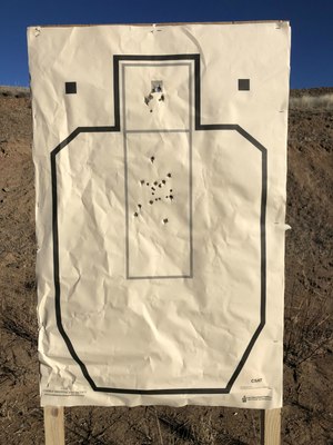 My target after shooting the qualification in 1 min 18 seconds.