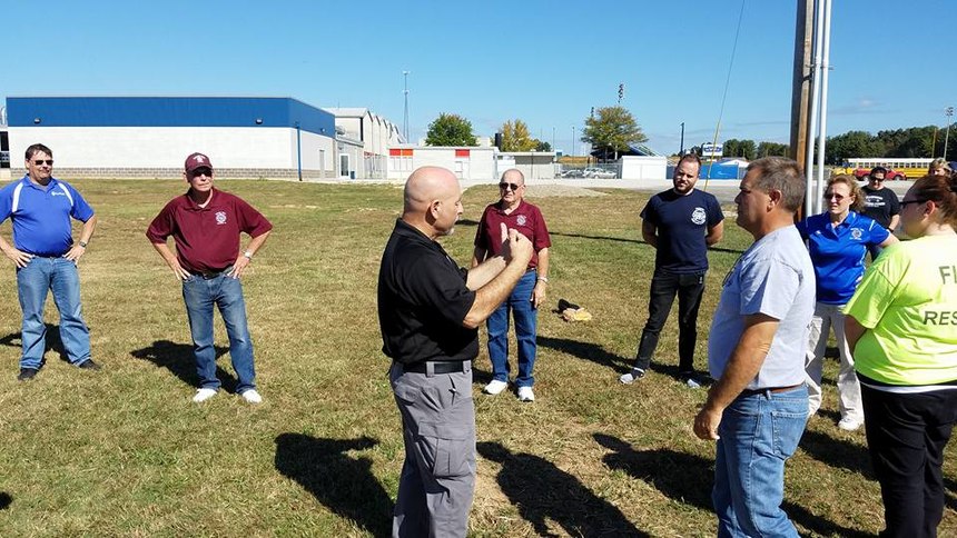First responders going through Munding’s course learn how to assist a patient carefully, and how to defend themselves in case the patient turns violent. (Photo/Street Smart EMS)