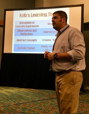 Lieutenant Christopher Kroboth, MS, NRP, CCEMT-P, from the Fairfax Virginia Commonwealth University (VCU) Paramedic Program, discussed the benefits of combining the flipped classroom model with sensory cues, active simulation and stratified debriefings to empower students to take ownership of their education and training.