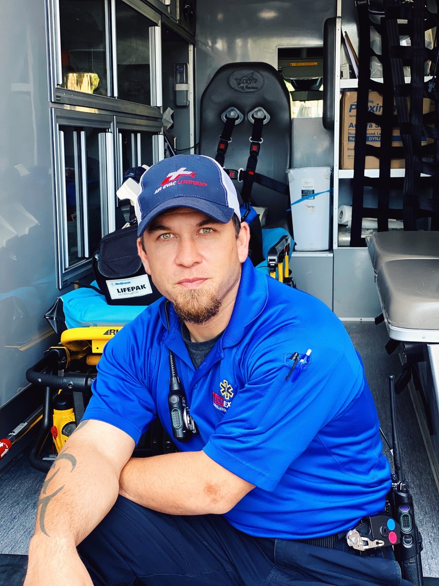 Louisiana Paramedic Lane Abshire works full-time with MedExpress and part-time with Air Evac Lifeteam.