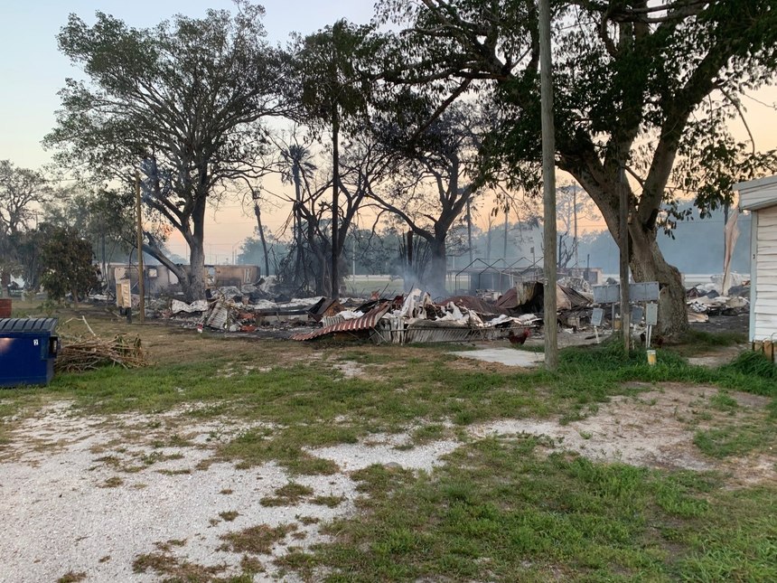 Seventeen trailers burned in the fire. (Photo/Marc Bashoor)