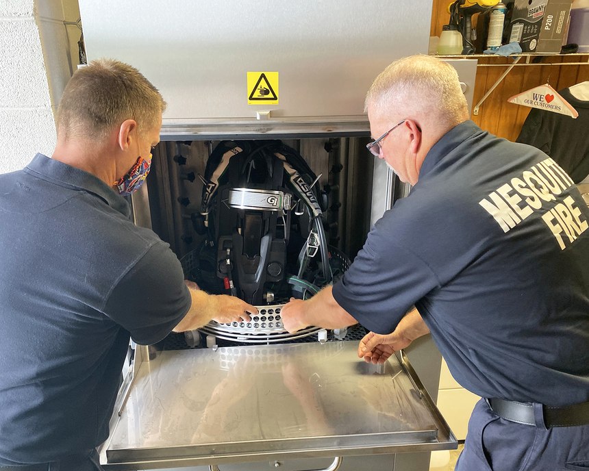 The department purchased a Solo Rescue Decon Washer to clean SCBA equipment.