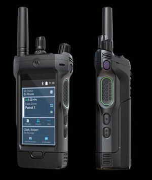 The new APX NEXT smart radio from Motorola Solutions features a rugged touchscreen designed to recognize and respond to an intentional touch command, even when wet or when the user is wearing gloves. (image/Motorola Solutions)