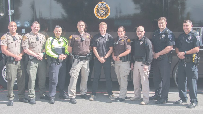 Officers from multiple agencies came together for Operation Rio Grande. Pictured right to left: Salt Lake County Sheriff; Salt Lake City Police Department; Utah Department of Public Safety - Utah Highway Patrol, State Bureau of Investigation; Utah Department of Corrections, Adult Probation and Parole; and Unified Police Department.