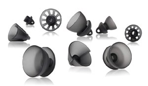 N-ear offers three different ear tips to meet different needs, from open tips that allow ambient sounds to tulip tips that balance ambient and radio audio to double flange tips to filter out ambient sounds. (image/N-ear)