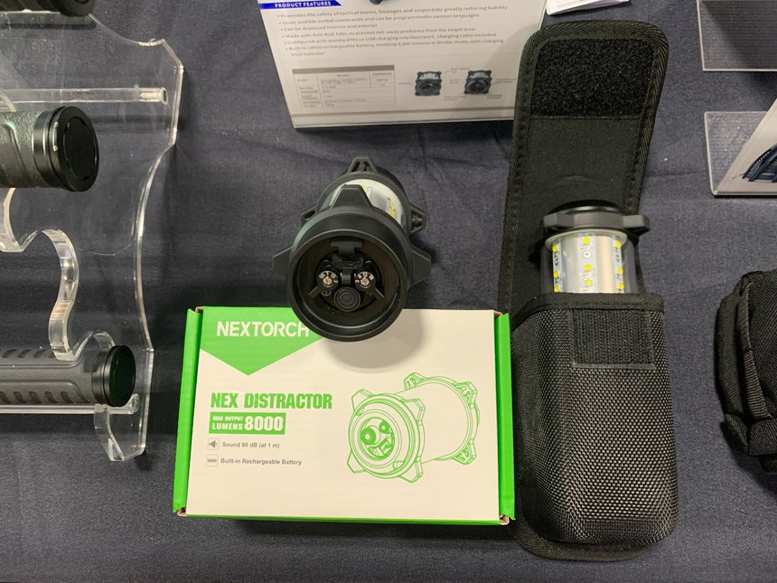 The Nex Distractor can be used live or for training. Unlike traditional flashbangs, there is no damage nor cleanup required after use.