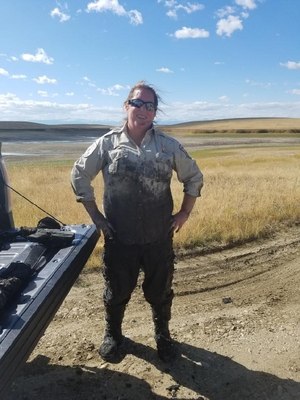 A muddy day at the office for Officer Nicole Prescott.
