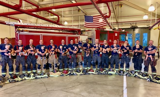 Seventeen Oceanside Fire Department firefighters became dads in the span of one year.