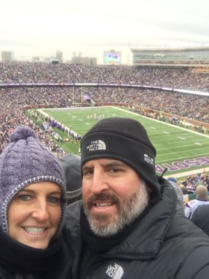 Trunzo and his wife at a football game.