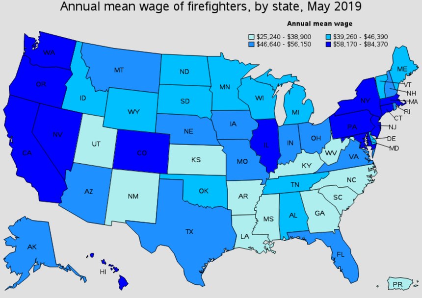 Firefighter salary How much do firefighters earn per year?