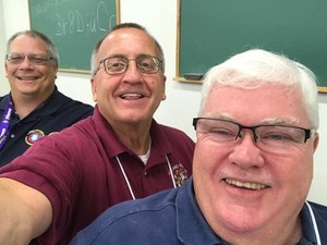 Known for taking selfies, Brady (right) and Piringer (center) were longtime neighboring-company volunteer firefighters working in public information. Pictured at left is FEMA program manager Phil Politano, who passed away on Jan. 9. 2020. Brady acknowledged Politano’s tremendous impact on his professional work and teaching methods: “We base everything we teach on Phil. He’s done a tremendous job and is passionate about the PIO – he literally wrote the book on PIO.” (Photo/Mark Brady)