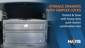 Havis storage drawers are made from lightweight and durable aluminum with a variety of lock options.