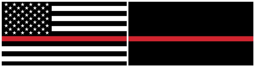 Thin Red Line Black Flag