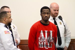 Momoh Kamara during his arraignment in Worcester Superior Court. (Photo/Aviva Luttrell, masslive.com)