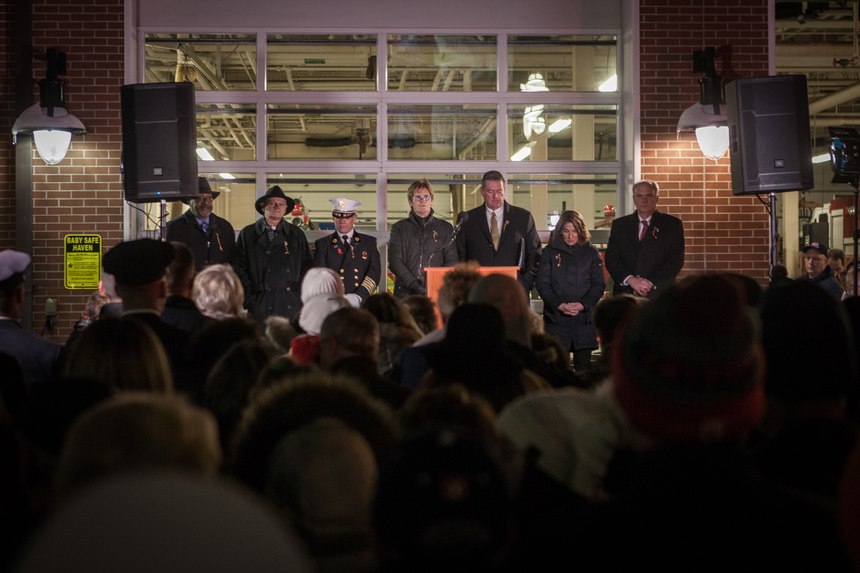 Among the speakers who honored the Worcester 6 were Mayor Joseph Petty, Lt. Gov. Karyn Polito, Fire Chief Michael Lavoie and actor Dennis Leary, who was Firefighter Jeremiah Lucey's cousin.