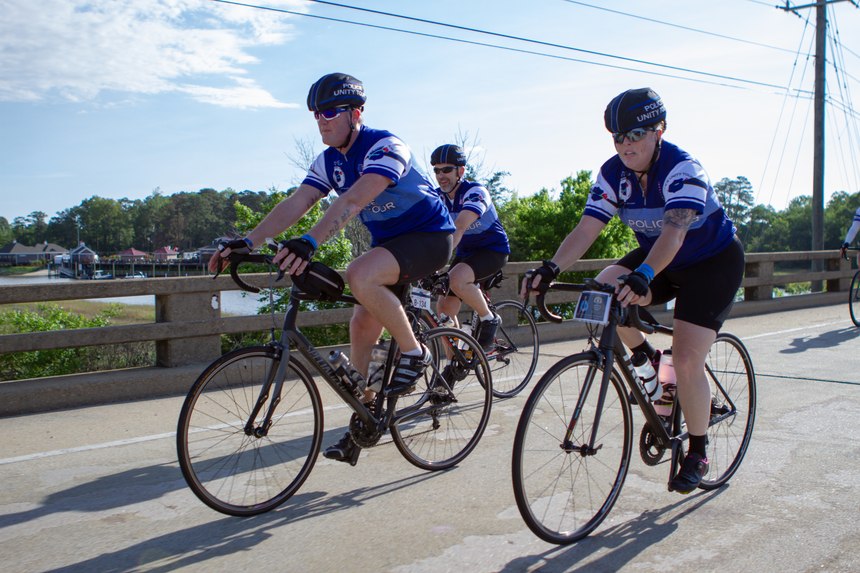 Wilson is pictured with other riders during the Police Unity Tour.