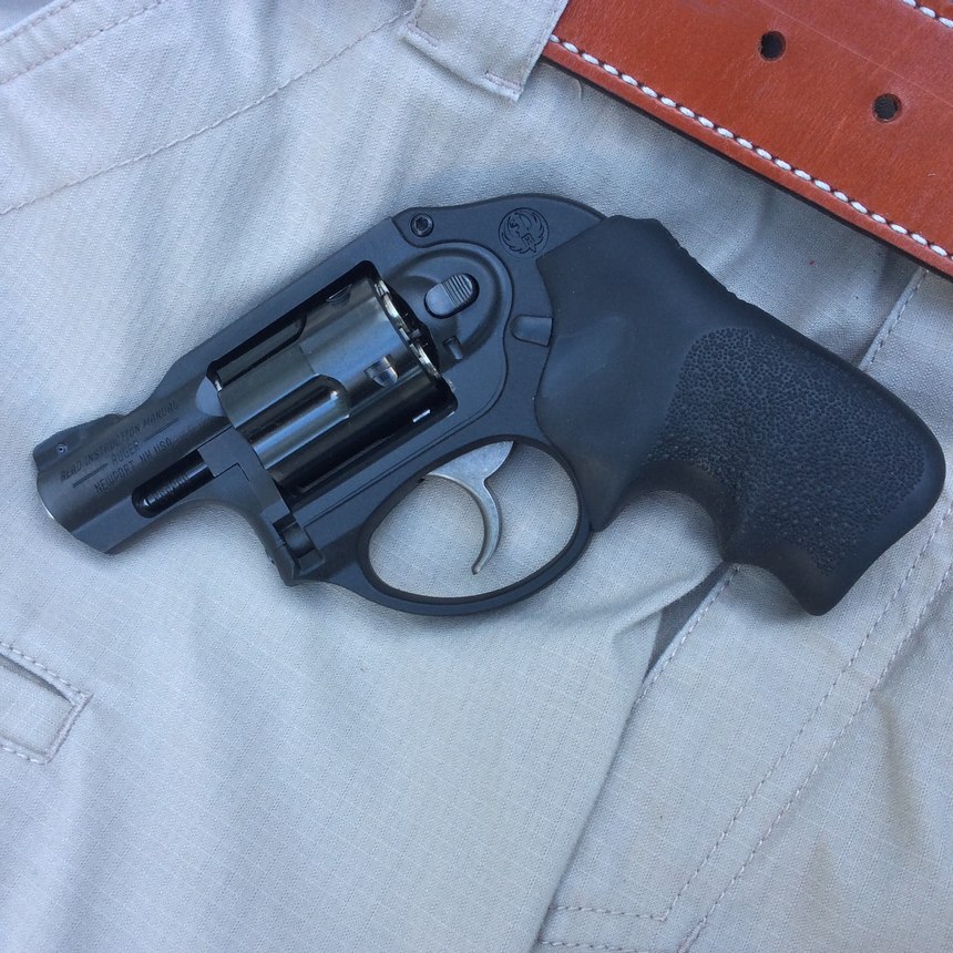 Some revolvers, like this Double-Action-Only (DAO) Ruger LCR, won’t have a visible hammer.