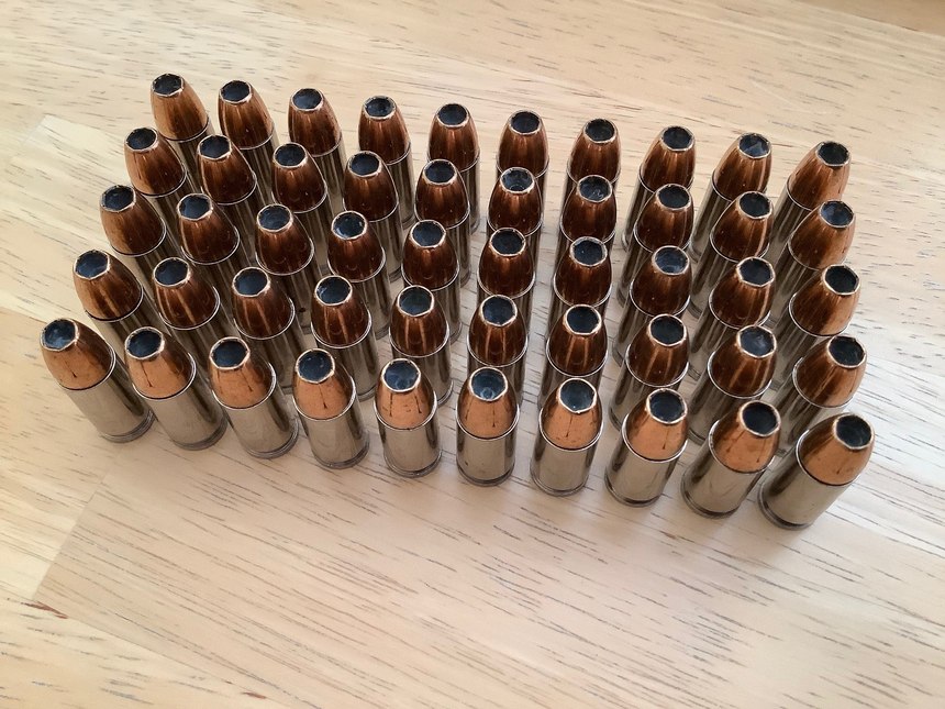 Look for possible irregularities in the hollowpoint cavities, bullets that aren’t seated squarely, or damaged case mouths.