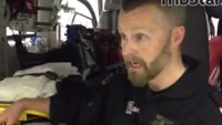 Medic discusses blood analysis on board helicopter 