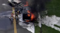 Firefighter hurt rescuing victims in fiery head-on collision