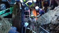 Responders free construction worker buried in trench