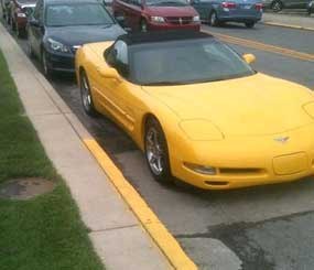 A photo sent to the Pharos Tribune shows Logansport Mayor Ted Franklin's car protruding into a no-parking zone.